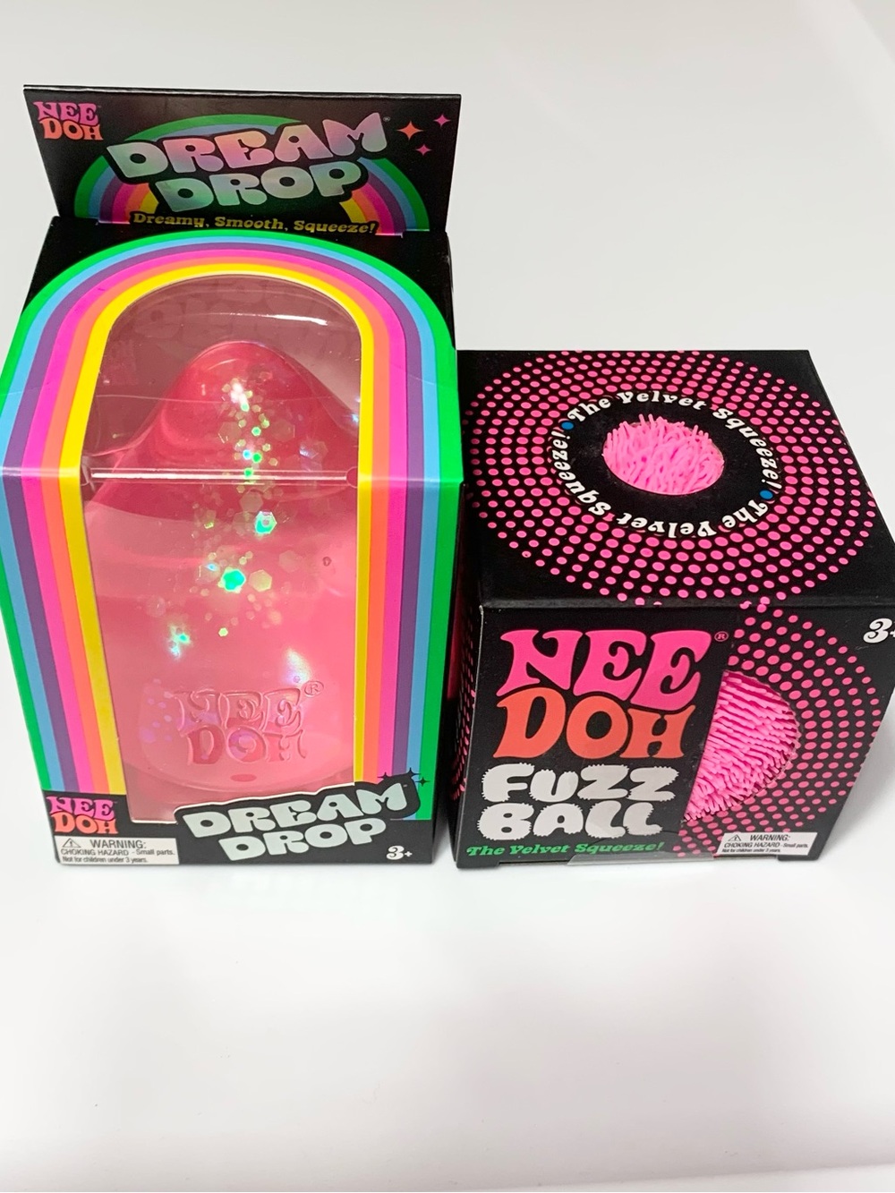 NEEDOH Dream Drop Fuzz Ball Bundle Pink Nee Doh Squishies NEW